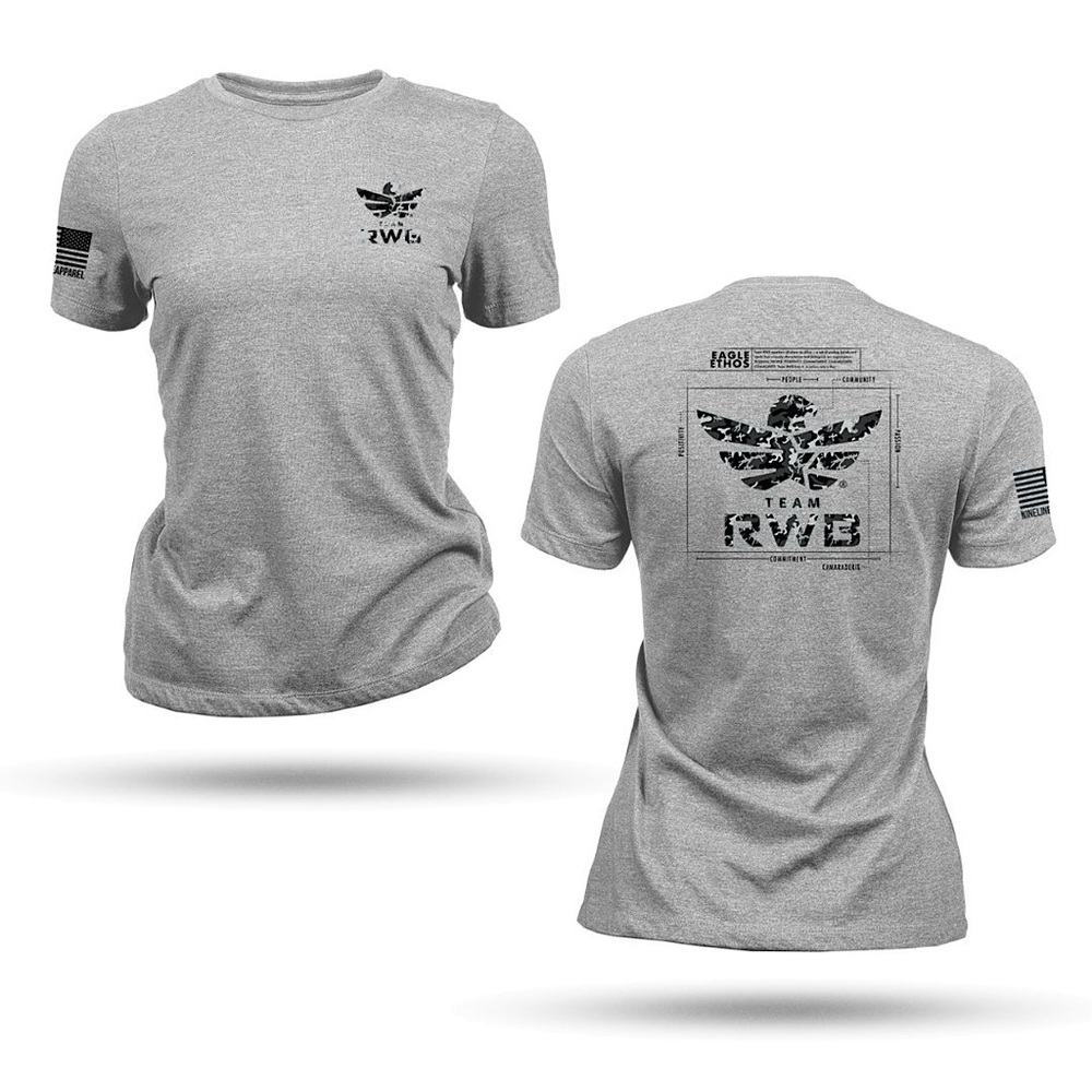 Nine Line Team RWB Eagle Ethos Schematic – Women’s T-Shirt Gray NWOT